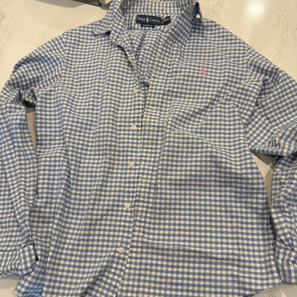Polo Ralph Lauren Custom Fit Long Sleeve Button Down Shirt Men's Size M Gingham